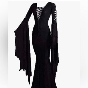 NWT LVCBL Black Lace-Up Women's Gothic vampire costume Dress size XL